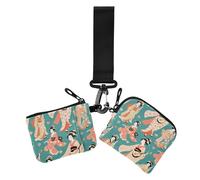 Bella verde giapponese Goliki Portamonete da Donna Custodie per Carte Sottile Piatto Cerniera Portafoglio con Portachiavi per Signora 2 Pz, Bellissimo Goliki giapponese verde, 1 size, Casual