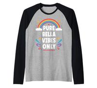 BELLA Vibes Only Cute Retro Girls BELLA Name Maglia con Maniche Raglan