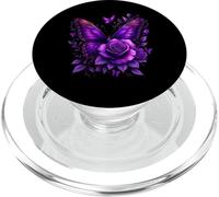 Bella viola farfalla amante rosa fiore donne PopSockets PopGrip per MagSafe