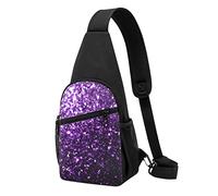 Bella Viola Glitter Casual Una Spalla Cross Body Borsa Del Petto Del Raccoglitore Del Telefono Sacchetto Del Telefono Degli Uomini Cross Body, Nero , Taglia unica