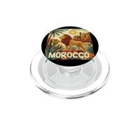 Bella vista della città del Marocco con costume da leone patriottico PopSockets PopGrip per MagSafe