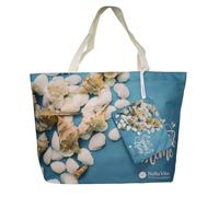 BELLA VITA Borsa da Spiaggia con Chiusura a Cerniera e Pochette Abbinata - Design Conchiglie - Capiente Tote Estiva per Spiaggia, Piscina e Tempo Libero - Fantasie Estive Colorate