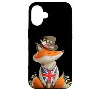 Bella Volpe Sorridente con British Top Hat Costume Custodia per iPhone 16