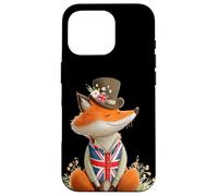 Bella Volpe Sorridente con British Top Hat Costume Custodia per iPhone 16 Pro