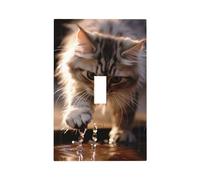 Bella zampa di gatto che gioca ad acqua copertura piastra da parete copertura piastra interruttore 1-banda duplex presa elettrica piastra da parete copertura interruttore luce per cucina camera da