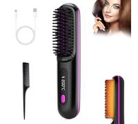 Bellabrush Pro, Bellabrush Pro Brush, Cordless Hair Straightener Brush, Bellabrush Portable Straightener Brush Heated Hair Comb, Cordless Hair Straightener Comb for All Hair Types (White)