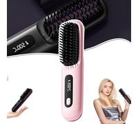 Bellabrush Pro Brush, BellaBrush Portable Straightener Brush Heated Hair Comb, Cordless Hair Straightener Brush, Portable Brush Straightener for Women, Ionic Straightener for All Hair Types (Pink)