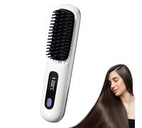 Bellabrush Pro Brush,Bellabrush Pro Hair Straightener Brush,Go Brush Pro Cordless Straightener,Cordless Hot Brush,Portable Hair Straightener with Heated Hair Comb for All Hair Types (White)