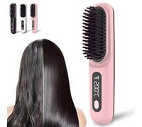 Bellabrush Pro - Spazzola lisciante senza fili, spazzola riscaldata per capelli, portatile, senza fili, per tutti i tipi di capelli (rosa)