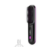 Bellabrush Pro - Spazzola per capelli Bellabrush Pro senza fili portatile con pettine riscaldato, piastra per capelli ionica per tutti i tipi di capelli(Black)