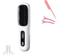 Bellabrush - Spazzola lisciante per capelli, portatile, riscaldata, per tutti i tipi di capelli, colore: bianco