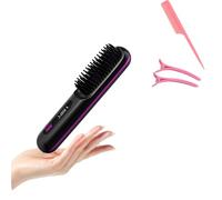 Bellabrush - Spazzola lisciante per capelli professionale, portatile, riscaldata, per tutti i tipi di capelli, colore nero