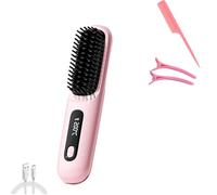 Bellabrush - Spazzola lisciante professionale per capelli, spazzola lisciante portatile Bellabrush, spazzola riscaldata per capelli, per tutti i tipi di capelli (rosa)