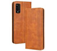BellaCase Custodia Wiko Power U20 [Custodia Portafoglio] [Staffa] [Slot per schede] [Flip Cover Magnetica] Compatibile con Lo Smartphone Wiko Power U20(Marrone)