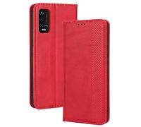 BellaCase Custodia Wiko Power U20 [Custodia Portafoglio] [Staffa] [Slot per schede] [Flip Cover Magnetica] Compatibile con Lo Smartphone Wiko Power U20(Rosso)