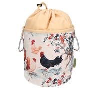 bellaCott Sacchetto portatile per mollette da appendere in cotone con 2 robusti moschettoni, chiusura a cordino, tappo in metallo per riporre mollette, Giardino dei Galli, Sacchetto per mollette da