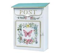 BellaDecor Cassetta della posta vintage shabby, stile rustico in metallo, decorazione per esterni