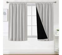 BellaHills 100% Tende Oscuranti per Interni 2 Pezzi 140L x 145A cm, Termiche Isolanti, Anti-Rumore, Ideali per Camera da Letto e Soggiorno Tende Cameretta Bambini, Pietra Pomice