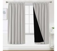 BellaHills 100% Tende Oscuranti per Interni 2 Pezzi 140L x 225A cm, Termiche Isolanti, Anti-Rumore, Ideali per Camera da Letto e Soggiorno Tende Cameretta Bambini, Pietra Pomice