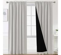 BellaHills 100% Tende Oscuranti per Interni 2 Pezzi 140L x 260A cm, Termiche Isolanti, Anti-Rumore, Ideali per Camera da Letto e Soggiorno Tende Cameretta Bambini, Pietra Pomice