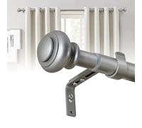 BellaHills 2 Pezzi Bastone Tende, 76-349cm Bastoni per Tende con Staffe Regolabili in Diametro 25mm, Aste per Tende Set per Camera da Letto, Soggiorno, Nichel