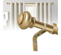 BellaHills 2 Pezzi Regolabili Bastone Tende, 76-349cm Bastoni per Tende con Staffe Regolabili in Diametro 25mm, Aste per Tende Set per Camera da Letto, Soggiorno, Oro