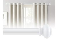 BellaHills Bastone per Tenda, 76-349 cm Aste per Tende per Finestra con Coperchio e Staffe Set, Bastone per Tende Regolabile di Diametro 25mm per Camera da Letto, Bianco