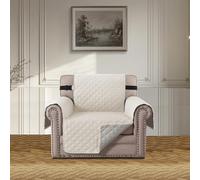 BellaHills Copridivano 1 Posti (Seduta 55 cm), Copridivano con Braccioli, OEKO-TEX, Copri Divano Trapuntato in Microfibra Antigraffio Per Gatto, Copridivano Moderno, Avorio