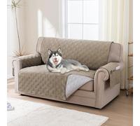BellaHills Copridivano Grande 2 Posti Con Braccioli, 100% Impermeabile Copri Divano Antigraffio Gatto, Copripoltrona Antimacchia Lavabile Antiscivolo Con Tasche Laterali, Seduta 140cm, Taupe
