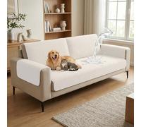 BellaHills Impermeabile Copridivano 3 Posti 90x210cm, Telo Copridivano, Copri Divano Antigraffio Gatto, Fodera Divano Antimacchia Lavabile Antiscivolo, Beige