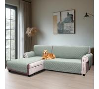 BellaHills Impermeabile Copridivano 3 Posti Con Penisola (Seduta 247cm), Copridivano Salvadivano Chaise Longue Angolare con Tasche, Antimacchia, Copridivano Penisola L Sinistra, Ligliopardo