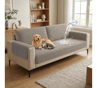 BellaHills Impermeabile Copridivano 4 Posti, Nuovo Fodera per Divano Antiscivolo Antimacchia, Telo Copridivano Tessuto Super Morbido Universale, 90x240cm, Sabbia
