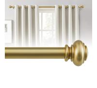 BellaHills Regolabili Bastone Tende, 76-349 cm Bastoni per Tende con Staffe Regolabili in Diametro 25mm, Aste per Tende Set per Camera da Letto, Soggiorno, Oro