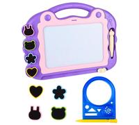 BELLALICHT Lavagna magica magnetica per bambini - Lavagna da disegno colorata con 4 gambe e 4 forme timbri, ideale per scrivere, dipingere e studiare. Regalo per bambini dai 3 anni in su