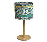 Bellaluma Lampada da Comodino con Paralume Stampato | Lampada Decorativa da Tavolo in Legno per Camera da Letto, Soggiorno o Ingresso | Confezione Regalo Premium + Lampadina LED Inclusa