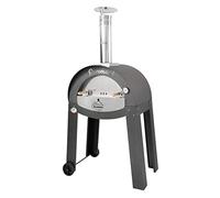 FORNO A LEGNA PER 2 PIZZE COTTURA DIRETTA ESTERNO RUOTE 90X84XH184CM GIARDINO