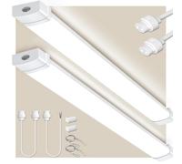 Bellanny 2 Pezzi Neon Led 120CM Collegabili Plafoniera Soffitto 40W 4000LM Tubo Barra, 4500K Impermeabile IP65 Lampada per Garage Cucina Officina Ufficio Bagno Seminterrato Giardino Magazzino