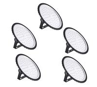 Bellanny 5 Pezzi 500W LED Alta Luce Della Baia,IP65 Impermeabili UFO Luce da Magazzino,Ultra-Sottile Lampada Industriale, 40000LM,Bianco Freddo,per Interna o Esterni,Garage,Fabbrica,Palestra…