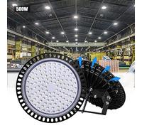 Bellanny 500W LED Alta Luce Della Baia,IP65 Impermeabili UFO Luce da Magazzino,Ultra-Sottile Lampada Industriale, 40000LM,Bianco Freddo,per Interna o Esterni,Garage,Fabbrica,Palestra…