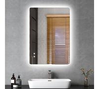 Bellanny Specchio Bagno con Luce 50×70 CM, LED Specchio da Parete per bagno | LED Specchio Bagno Retroilluminato, Specchi da Trucco con Luci, Antifog,Dimmerabile,3 Colori Luce,Memoria,IP44, Non c'è Tempo