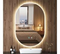 Bellanny Specchio Bagno con Luce - 75×50cm Specchio da Parete, LED Specchi da Trucco Retroilluminato con Anti-Fog | 3 Colori, Dimmerabile,Memoria,IP44, Bathroom Mirror per Camera,Hotel (non c'è tempo)