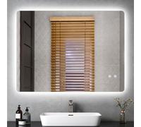 Bellanny Specchio Bagno con Luce, 800×600mm Specchio da Parete per bagno | LED Specchio Bagno Retroilluminato, Specchi da Trucco con Luci, Antifog,Dimmerabile,3 Colori Luce,Memoria,IP44, Non c'è Tempo