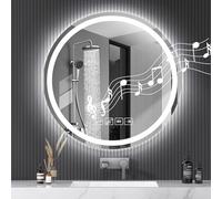 Bellanny Specchio Bagno con Luce e Bluetooth 60cm, Specchio-Bagno-LED con Antifog, Specchi da parete Dimmerabile,3000K-6500K,Memoria,IP44, Trucco Specchio-Retroilluminato per Casa,Parrucchiere,Hotel