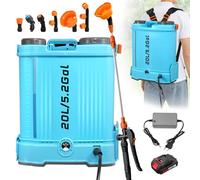 Bellanny Spruzzatore a pressione a batteria, 20 l, 21 V, 100 PSI, spruzzatore elettrico per piante, compatibile con batteria Makita da 18 V, 6 ugelli per nebbia, caricatore, asta telescopica, tracolla