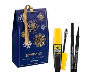 Bellaoggi mascara Bomb H24 + Midnight eyeliner calligrafico punta 0,4 set occhi