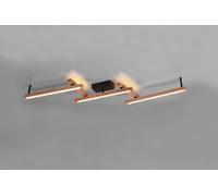 BELLARI PLAFONIERA LED 36W 4200lm, 2700 - 6000K 3 BARRE LEGNO NATURALE CON TELECOMANDO MULTIFUNZIONE L.180CM DIMMERABILE
