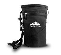 BELLAROCA® | Borsa per Magnesite da Arrampicata | Sacca Magnesite Impermeabile e Resistente all'Abrasione con 2 Tasche Grandi e Moschettone - Chalk Bag per Boulder, Palestra e Outdoor