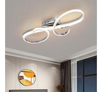 Bellastein LED Design Lampada da Soffitto Moderna Soggiorno Lampada a Sospensione Dimmable Sala da pranzo Lampada da Soffitto Metallo Cromo per Sala da pranzo (L80cm, Cromo)
