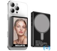 Bellatte Vlog Selfie Monitor Schermo per iPhone & Android, Registrazione 4K 30fps, mirroring dello Schermo Wireless, Altoparlante Integrato, Supporto Magnetico e Telecomando per Vlogging, Live