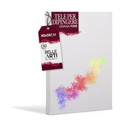 BELLE ARTI - Cartone Telato per Dipingere 40x50 cm Grana Fine - Tela con Supporto per Artisti e Appassionati - Tela Pittura Ritratti - Tela per Dipingere 100% Cotone per Olio, Acrilico e Altro